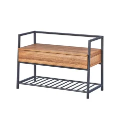 Wohnen Industrial Schuhbank in Wildeiche Optik - Vedrico