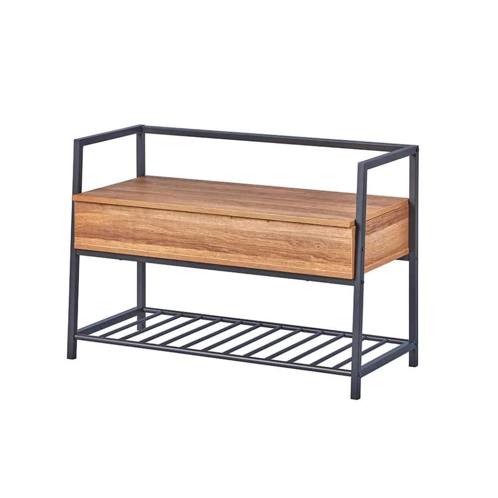 Wohnen Industrial Schuhbank in Wildeiche Optik - Vedrico