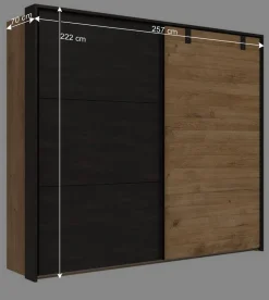 Wohnen Kleiderschränke|Kleiderschränke*Industrial Schwebetürenschrank 2-türig - Bram