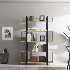 Wohnen Industrial Standregal in Schwarz - Felictas