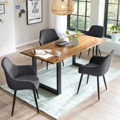 Wohnen Industrial Tischgruppe für vier Personen - Lapel (fünfteilig)