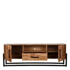 Wohnen Industrial TV Lowboard aus Mangobaum - Schanow