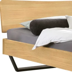 Wohnen Industrialbett in Eiche Hell mit Stahl - Oseidon