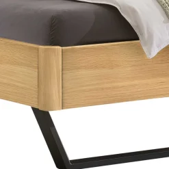 Wohnen Industrialbett in Eiche Hell mit Stahl - Oseidon