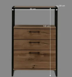 Wohnen Loft Möbel|Industrial Möbel*Industrial-Design-Highboard mit Ablage - Ingbo