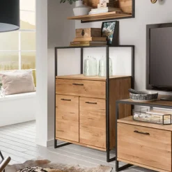 Wohnen Industrial-Kommode aus Wildeiche Massivholz - Ingbo