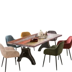 Wohnen Loft Möbel|Industrial Möbel*Industrialtisch mit Shabby Chic Altholz - Mutano