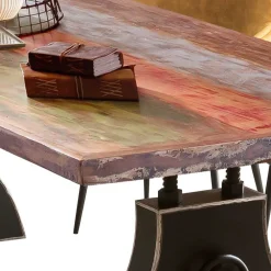 Wohnen Loft Möbel|Industrial Möbel*Industrialtisch mit Shabby Chic Altholz - Mutano