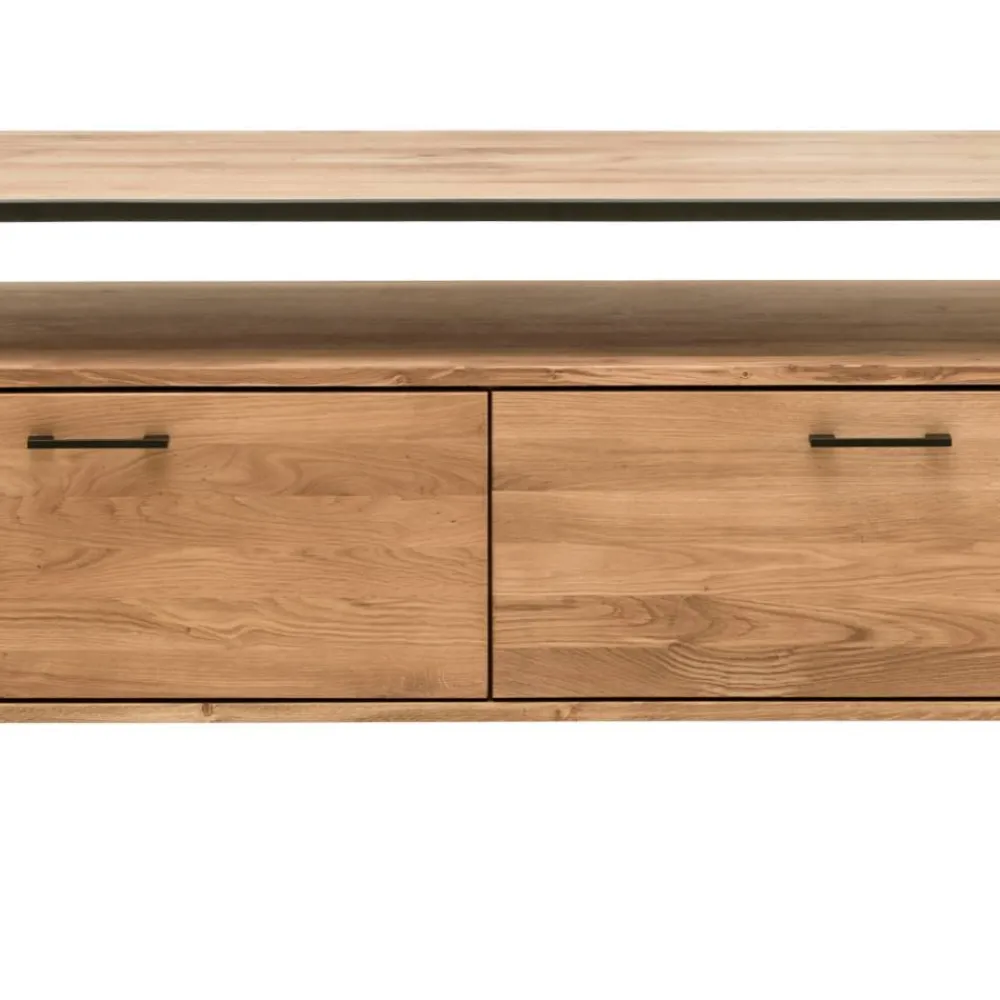 Wohnen Industrial-TV-Board aus Wildeiche Massivholz - Ingbo