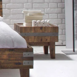 Wohnen Nachttische*Industry Design Nachttisch Demy aus Holz massiv Akazie