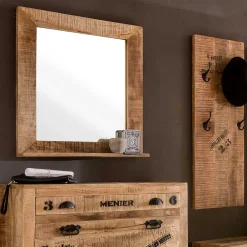 Wohnen Industry Garderobenmöbel Indri aus Mangobaum Massivholz (sechsteilig)