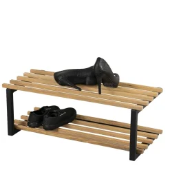 Wohnen Wohnzimmer-Regale|Esszimmerregale*Industry Schuhregal in Schwarz & Natur - Zoccos