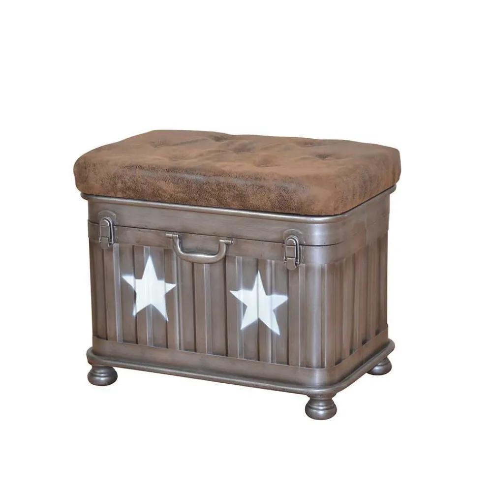 Wohnen Sitzbank*Industry Sitzhocker mit Truhe Capa gepolstert