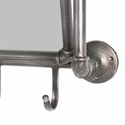 Wohnen Spiegel|Flurspiegel*Industry Spiegel mit Rahmen aus Stahlrohren Manicos & 5 Haken