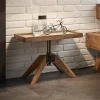 Wohnen Nachttische*Industry Style Nachttisch Budelli aus Wildeiche massiv Glas Metall