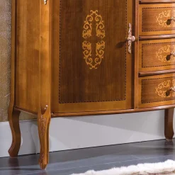 Wohnen Italienische Barock Kommode Natale mit Nussbaum Furnier