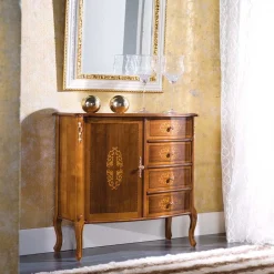 Wohnen Italienische Barock Kommode Natale mit Nussbaum Furnier