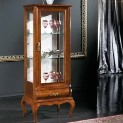 Wohnen Vitrinen|Wohnzimmer-Vitrinen*Italienische Vitrine in Nussbaumfarben - Motiz