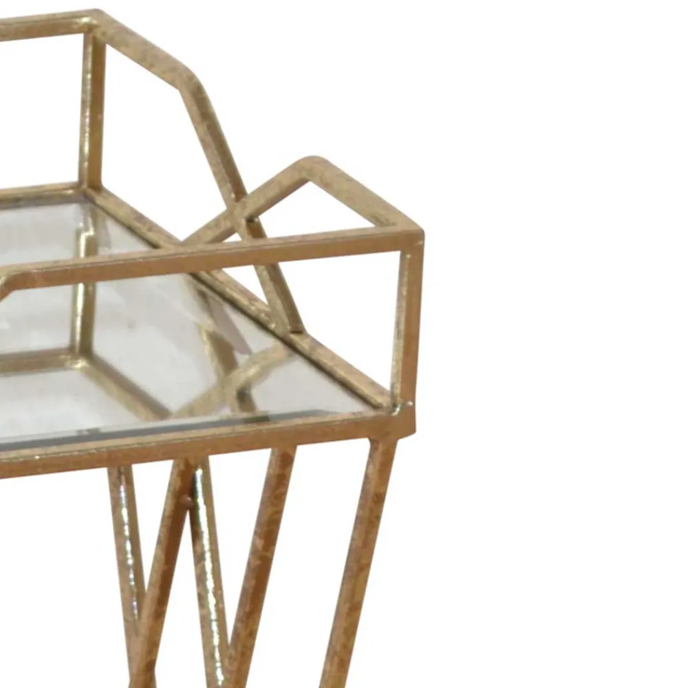 Wohnen Italienischer Beistelltisch Seaflair in Goldfarben