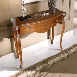 Wohnen Braune Möbel|Sideboards & Kommoden*Italienischer Konsolentisch mit einer Schublade - Carlenna