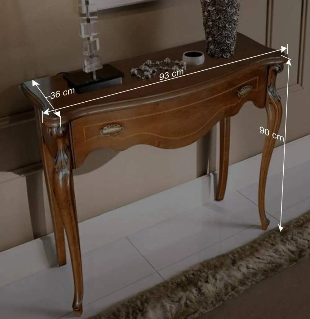 Wohnen Braune Möbel|Sideboards & Kommoden*Italienischer Konsolentisch mit einer Schublade - Carlenna