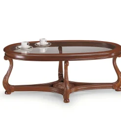 Wohnen Italienisches Design Glas Couchtisch in Oval - Vibon