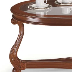 Wohnen Italienisches Design Glas Couchtisch in Oval - Vibon