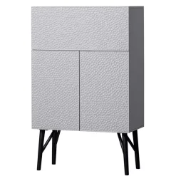 Wohnen Japandi Barschrank in Hellgrau - Looning