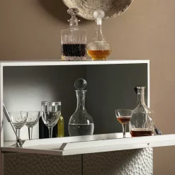 Wohnen Japandi Barschrank in Hellgrau - Looning