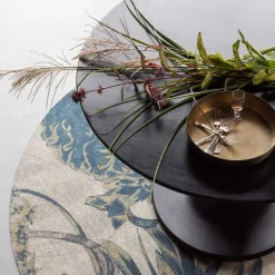 Wohnen Japandi Teppich mit floralem Motiv - Zita