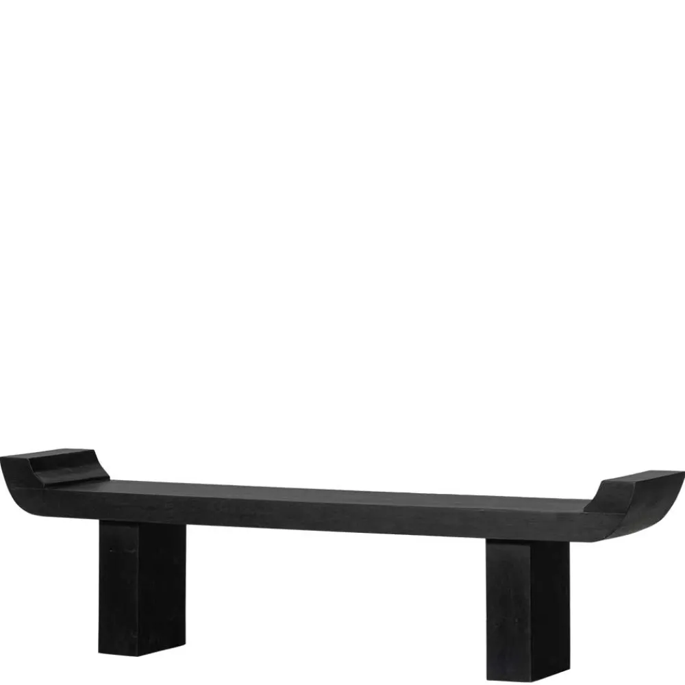 Wohnen Japandi Wohnraumbank in Schwarz - Belafoma