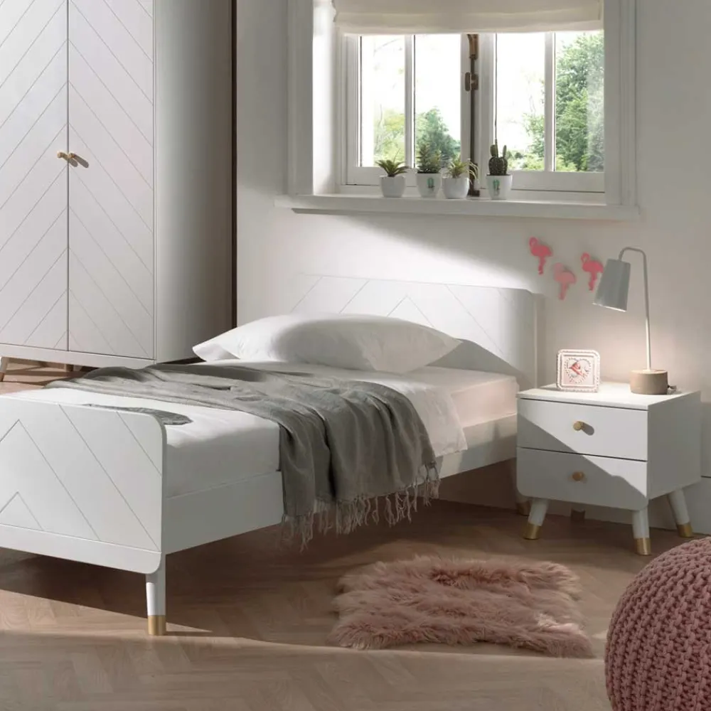 Wohnen Kindermöbel|Schlafzimmer Komplett*Jugendmöbel in Weiß - Zimventa (vierteilig)