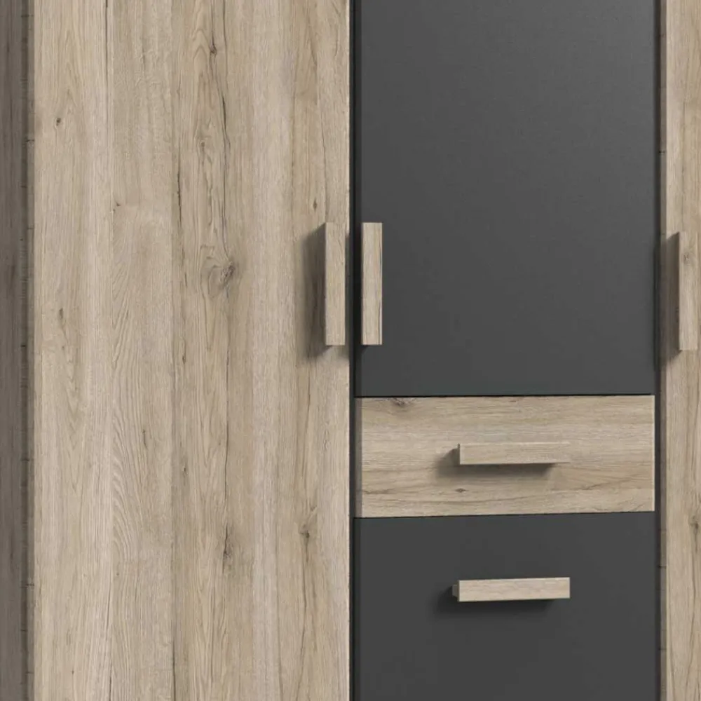 Wohnen Graue Möbel|Jugendzimmer Komplett*Jugendzimmer in Eiche San Remo Optik - Jilamenda (siebenteilig)