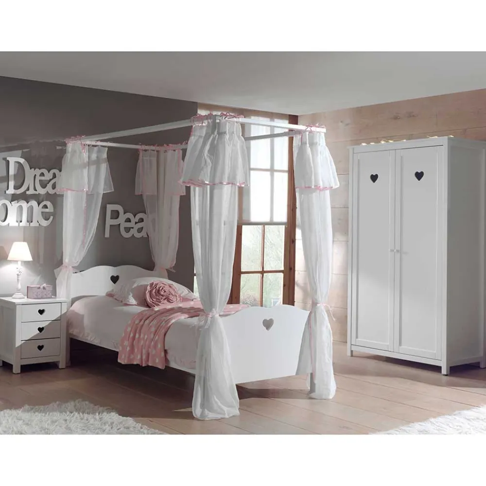 Wohnen Kindermöbel|Jugendzimmer Komplett*Jugendzimmer Möbel Set Grandory mit Himmelbett (dreiteilig)