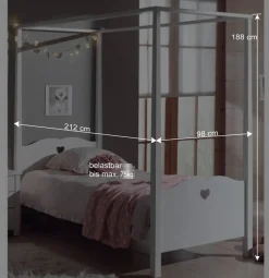 Wohnen Kindermöbel|Jugendzimmer Komplett*Jugendzimmer Möbel Set Grandory mit Himmelbett (dreiteilig)