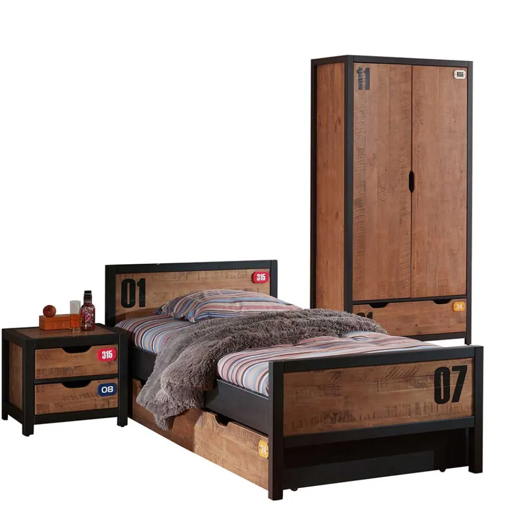 Wohnen Kinderzimmer Komplett*Jugendzimmereinrichtung Möbelset - Krefos I (dreiteilig)