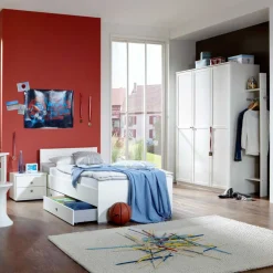 Wohnen Kindermöbel|Jugendzimmer Komplett*Jugendzimmermöbel Masculino in Weiß Set (sechsteilig)