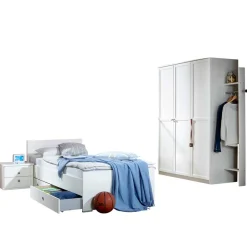 Wohnen Kindermöbel|Jugendzimmer Komplett*Jugendzimmermöbel Masculino in Weiß Set (sechsteilig)