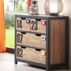 Wohnen Jugendzimmer Komplett*Jugendzimmermöbel Set Krefos aus Kiefer (vierteilig)