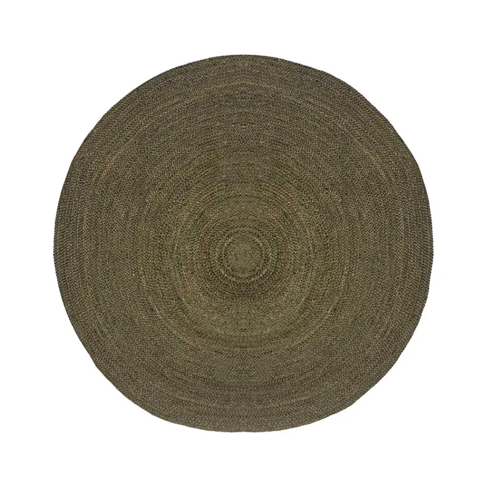Wohnen Jute Teppich in Oliv Grün - Pandoro