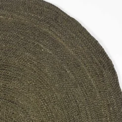 Wohnen Jute Teppich in Oliv Grün - Pandoro