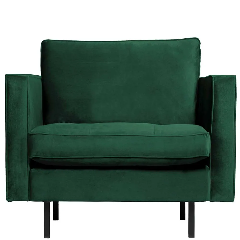 Wohnen Kantiger Polstersessel in Grün Velvet - Distroit