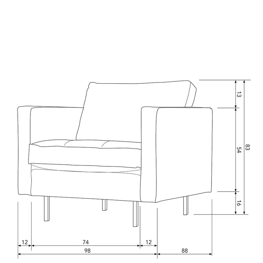 Wohnen Kantiger Polstersessel in Grün Velvet - Distroit