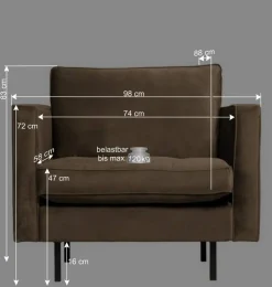 Wohnen Kantiger Polstersessel in Grün Velvet - Distroit
