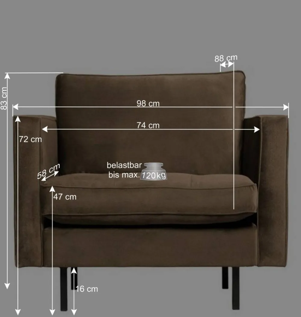 Wohnen Kantiger Polstersessel in Grün Velvet - Distroit