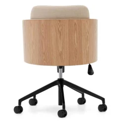 Wohnen Kantiger Schreibtischsessel in Beige Chenille - Vinzenzo