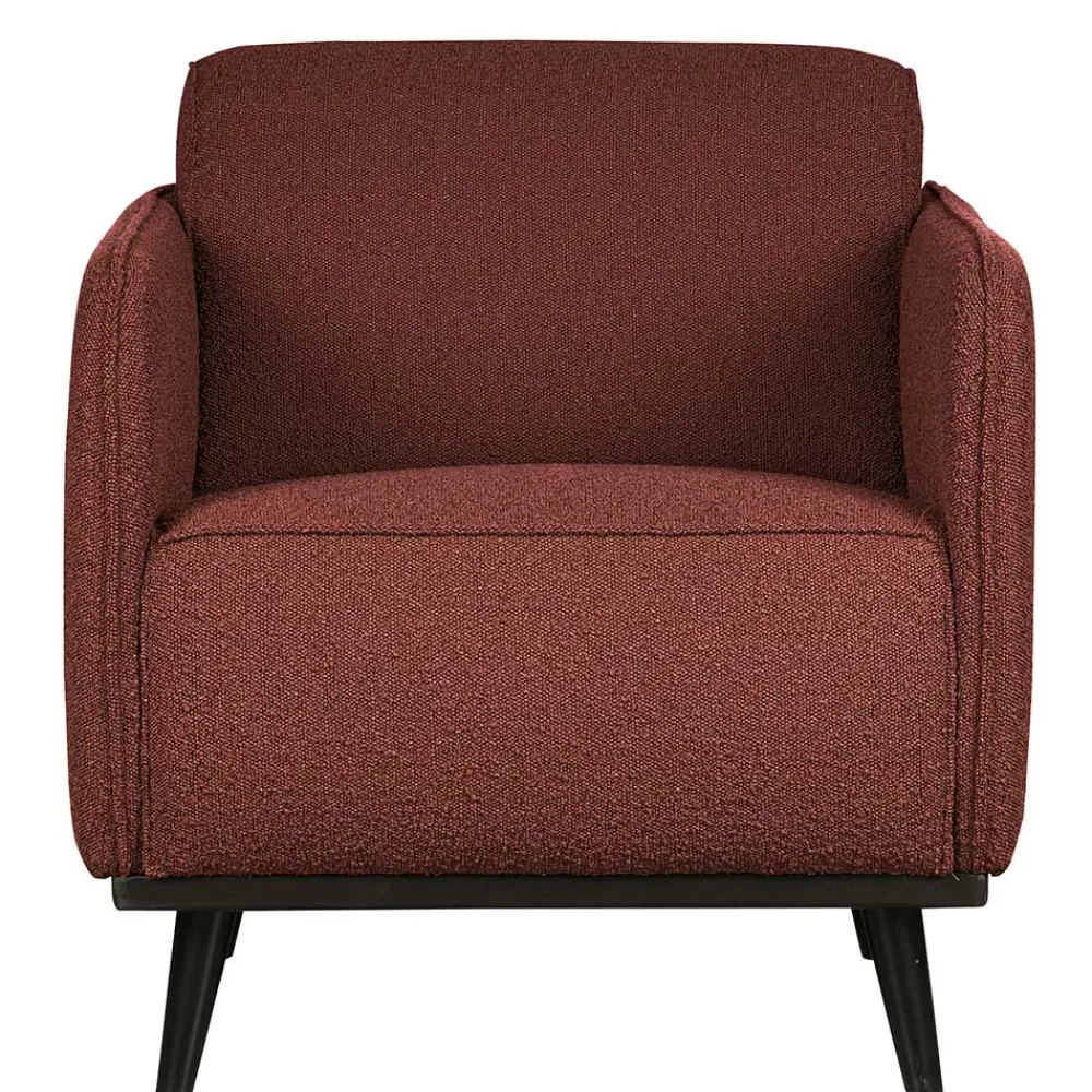 Wohnen Kastanienfarbener Boucle Polstersessel mit Federkern - Asmatio