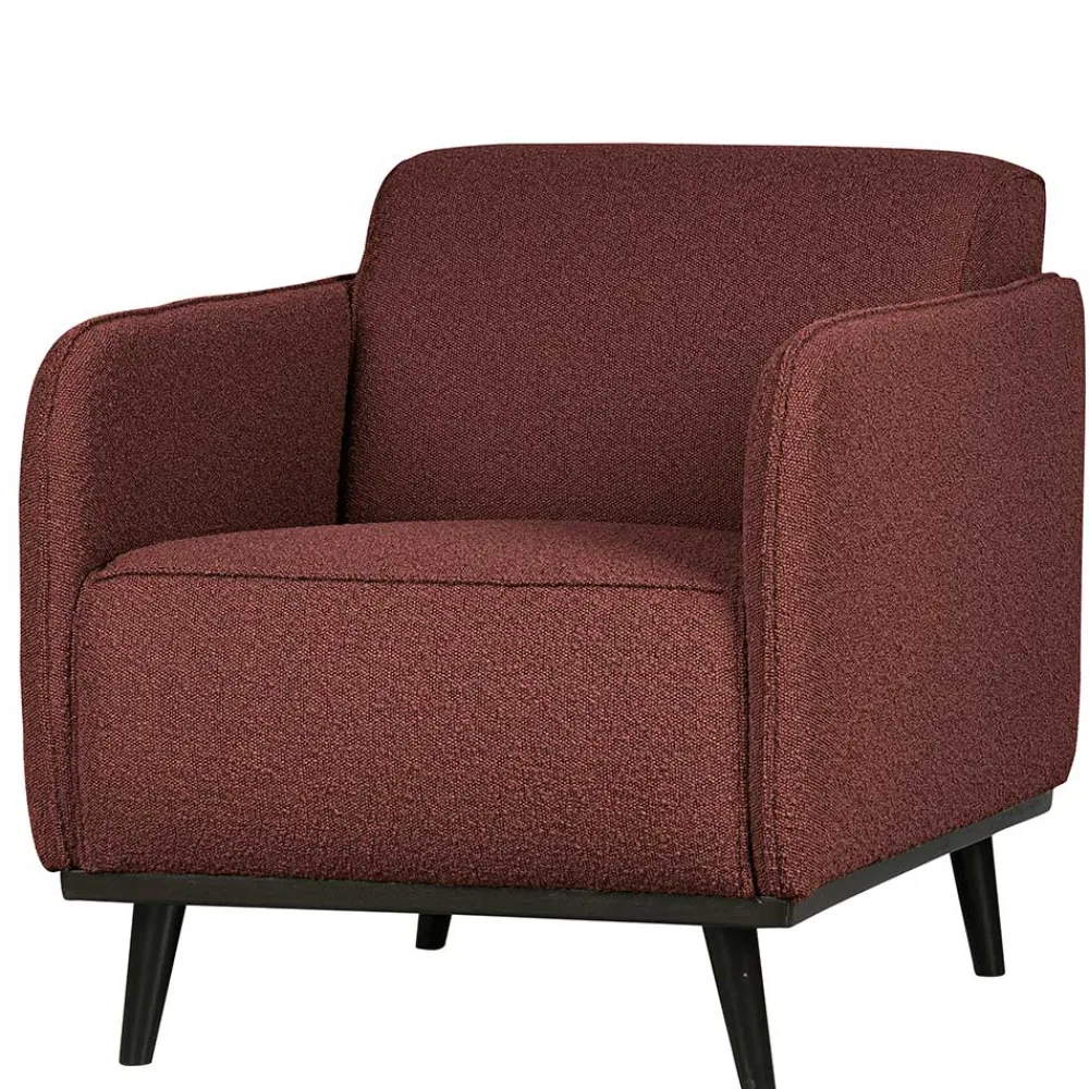 Wohnen Kastanienfarbener Boucle Polstersessel mit Federkern - Asmatio