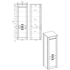 Wohnen Küche Hochschrank in verwitterter Holzoptik - Garisa