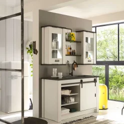 Wohnen Küchenschränke*Küche Oberschrank in Weiß & Anthrazit - Eture